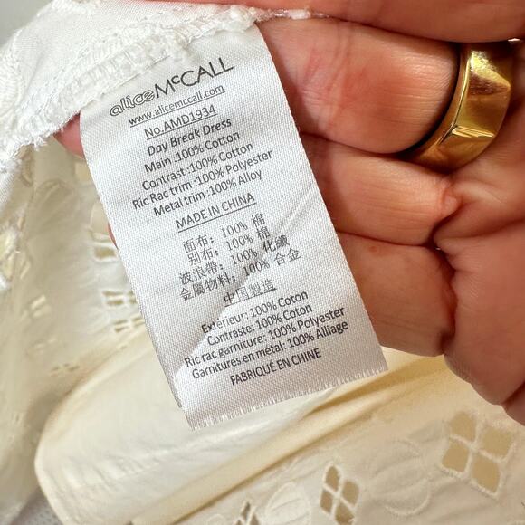 Alice McCall Daybreak White Ivory Broderie Lace Midi with Slip Dress 2 - Picture 9 of 16